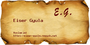 Eiser Gyula névjegykártya